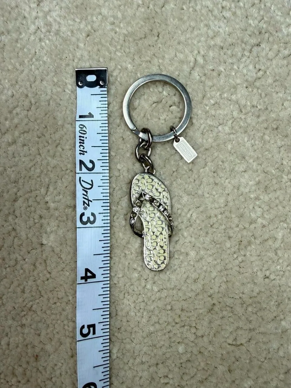 y2k coach enamel flip flop keychain